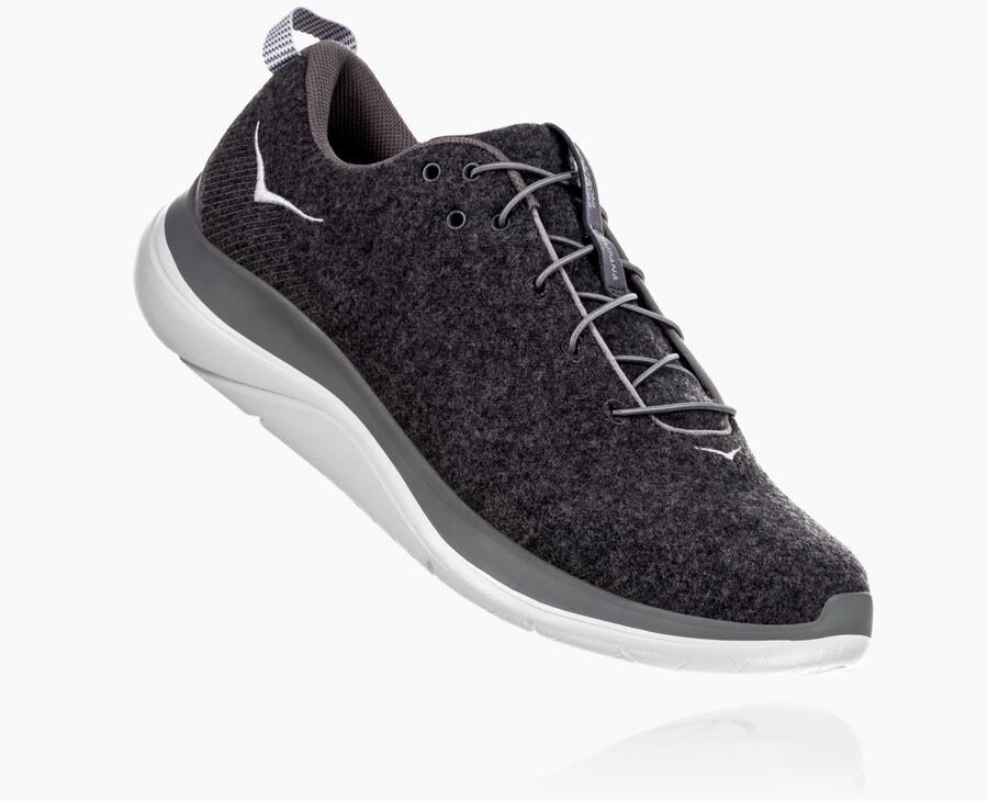 Running Shoes Mens - Hoka One One Hupana Flow Wool - Grey - WVSEUHA-26